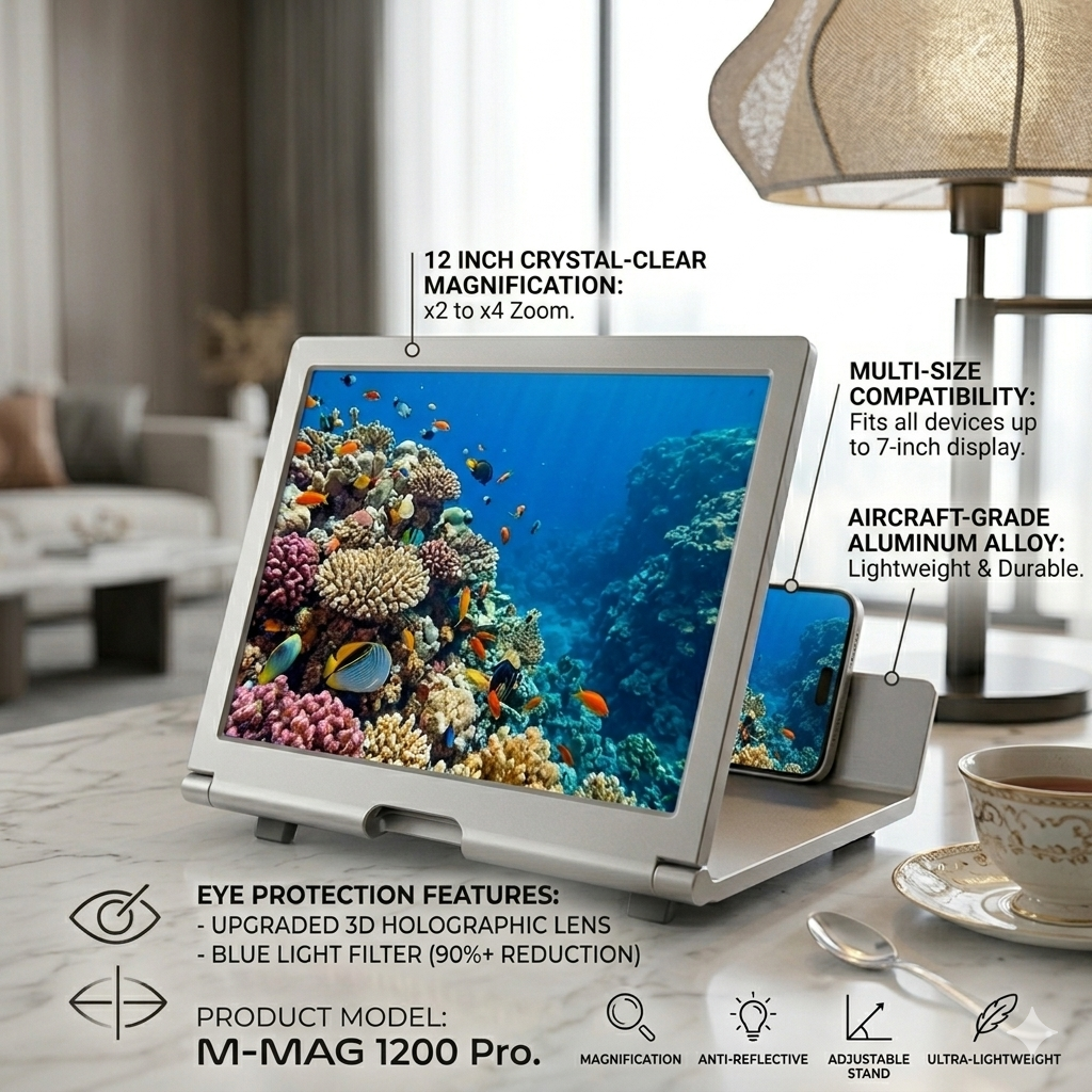 3D HD Mobile Screen Magnifier – Eye Protection Foldable Phone Amplifier