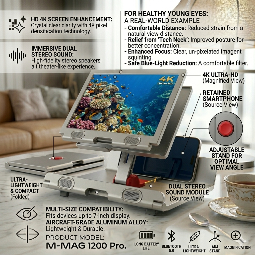 3D HD Mobile Screen Magnifier – Eye Protection Foldable Phone Amplifier