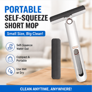 Portable Self-Squeeze Short Mop